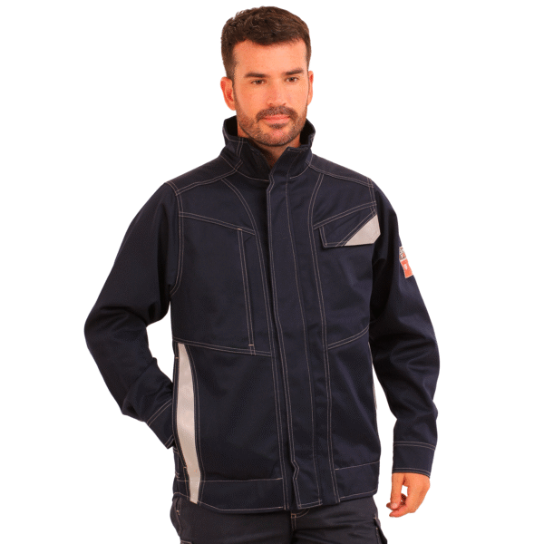CHAQUETA VARON IGNIFUGA ANTIESTATICO RISK CURRENT 11 CAL/CM2 AZUL
