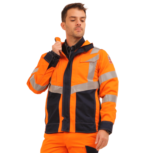 CHAQUETA IGNIFUGA ANTIESTATICO RISK CURRENT H V  VARON 11 CAL/CM2 NAR/AZUL