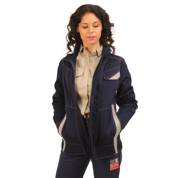 CHAQUETA IGNIFUGA ANTIESTATICO RISK CURRENT 11 CAL/CM2 AZUL DAMA